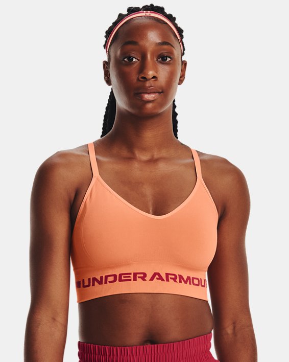 Women's UA Seamless Low Long Sports Bra in Orange image number 8